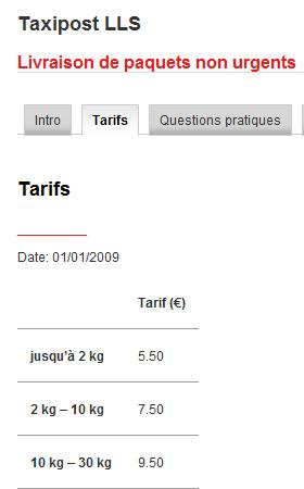 Les tarifs pour vos envois Tarif_13