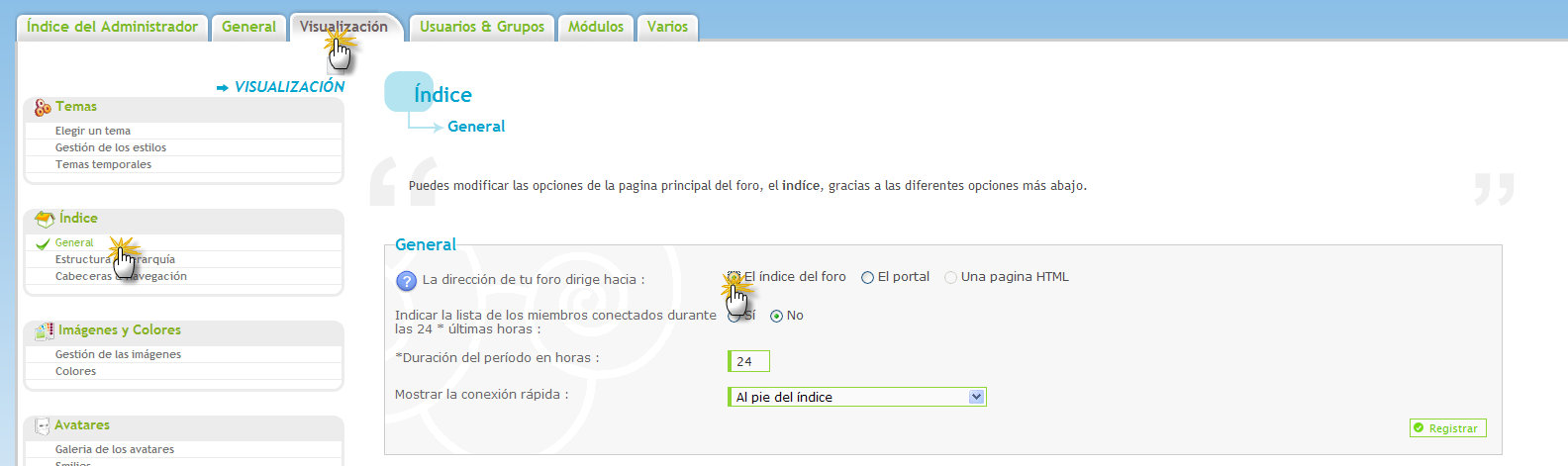 Como poner el portal en el indice del foro 511