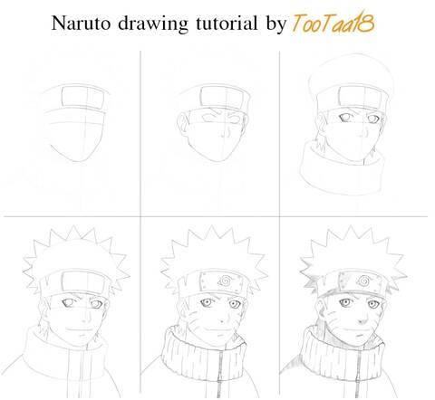 كيفية رسم وجه الانمي المشهور ناروتو