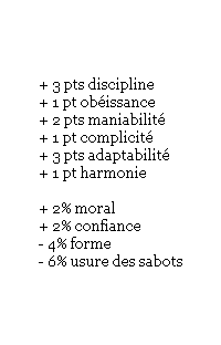 - Entraînements & sorties des étalons. 210