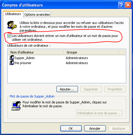 compte utilisateur windows xp Repons11