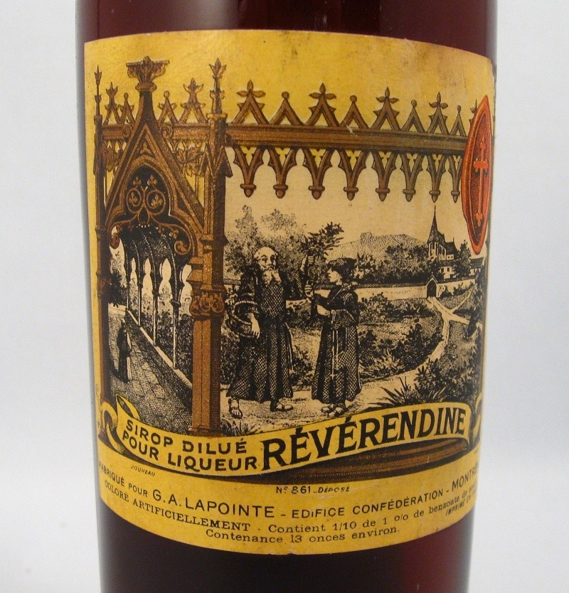 BOUTEILLE DE RÉVÉRENDINE  G.A.LAPOINTE,MONTREAL 211