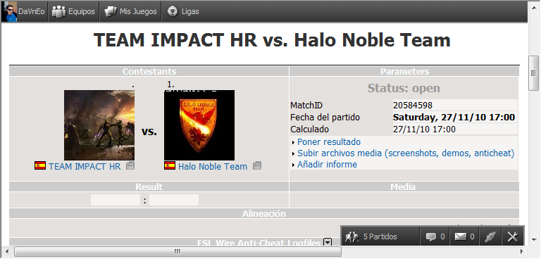 27/11/2010 TEAM IMPACT HR vs. Halo Noble Team Pictur27