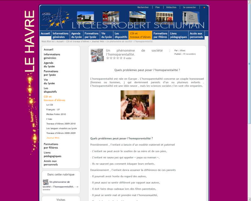 Homoparentalité - Dérapage sur le site officiel du lycée Robert Schuman de l'académie de Rouen. - Page 3 Rs110