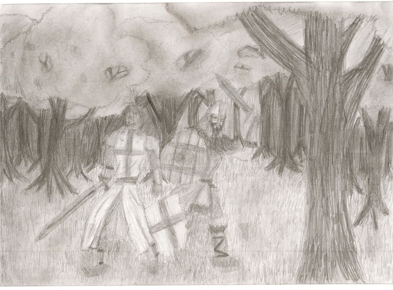 A Viking and a Knight meet each other in a forest... Scanne11
