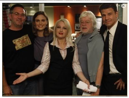 Emily with the cast of Bones Cast310
