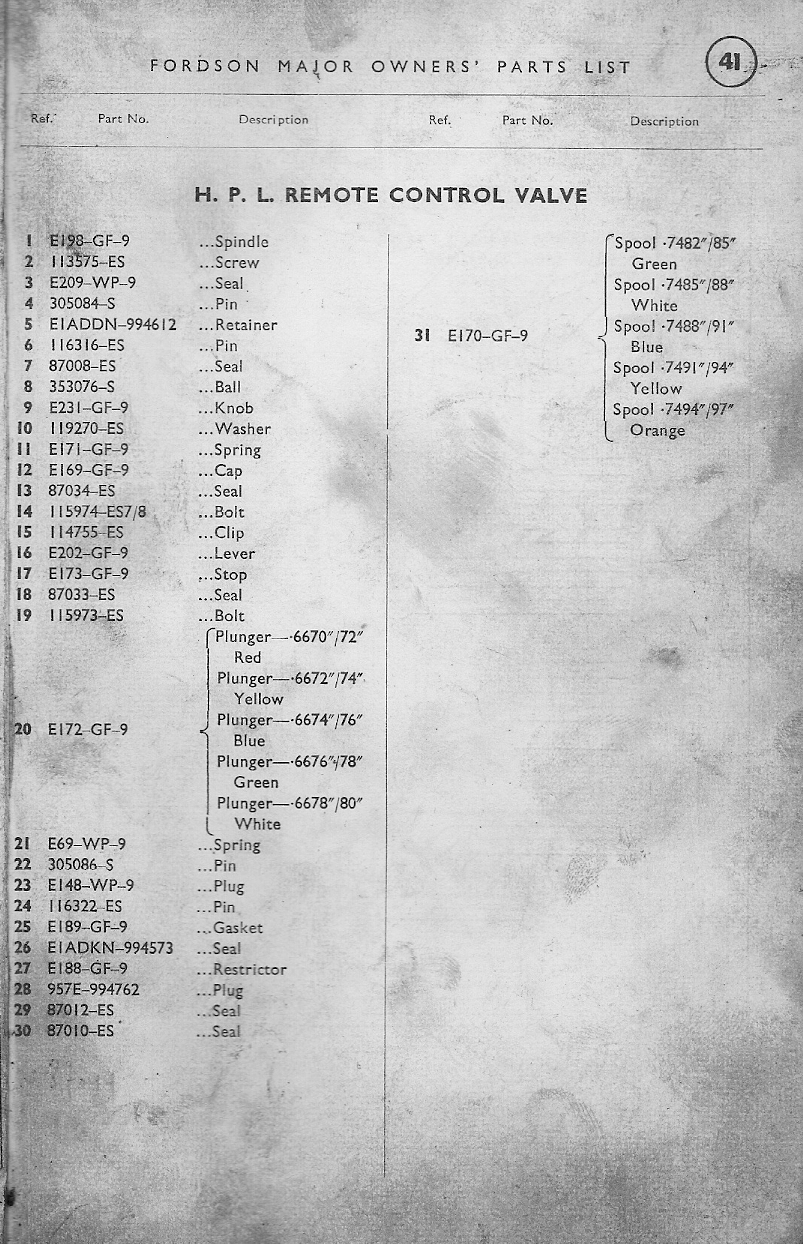 FORDSON SUPERMAJOR - 1963 - EIADDN-A -Boitier Auxiliaire de commande hydraulique - RESOLU Fsm_p411