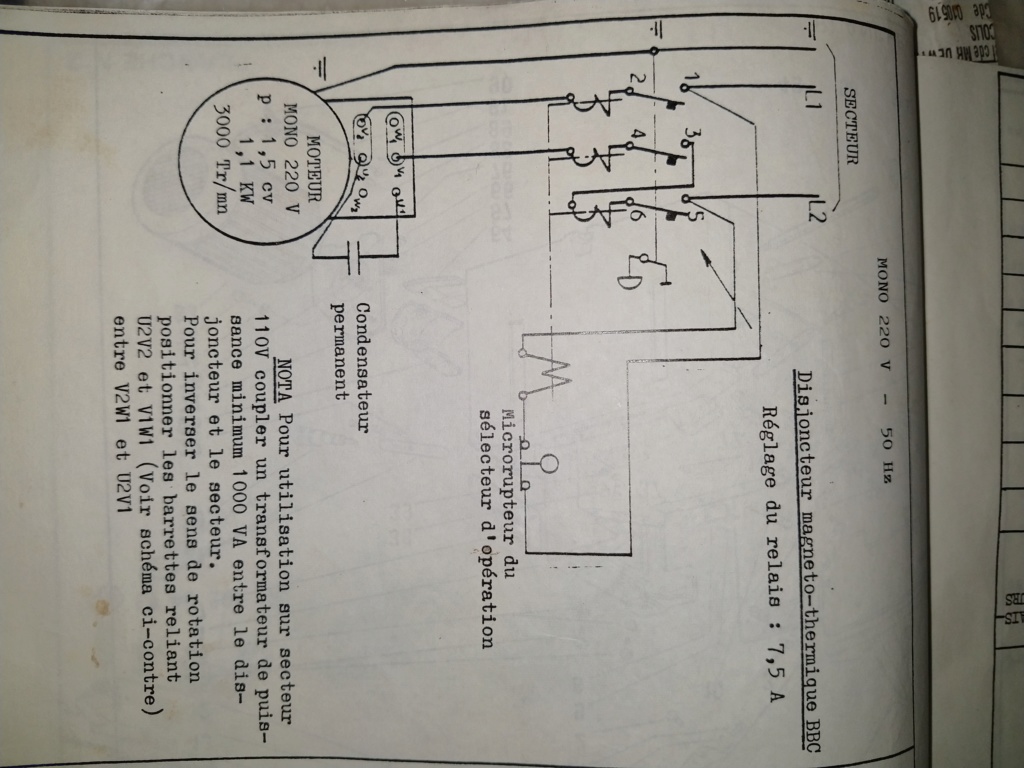 Question moteur 220 monophasé 1,5CV 15715010