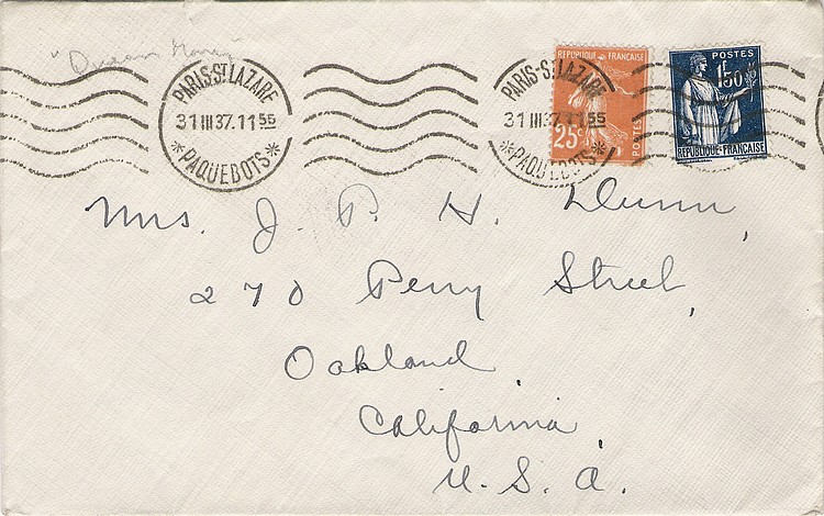 Lettres tarifs extérieur de 1937  1937-012