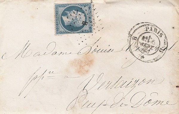étoile pleine bureau J du 5 septembre 1863 Et120610
