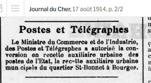 Cachet hexagonal A de Bourges quel bureau ? Sans1164