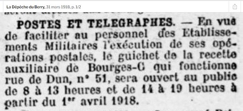 Cachet hexagonal A de Bourges quel bureau ? Sans1165