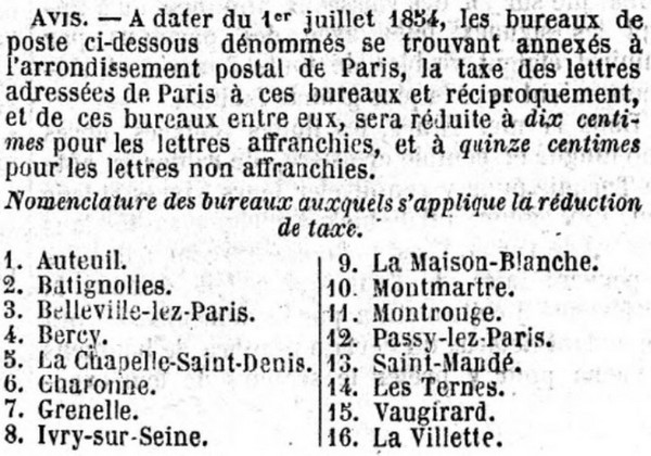 12 sur lettre de Paris pour Montrouge, confusion de date et taxe à 15 cts Sans1276