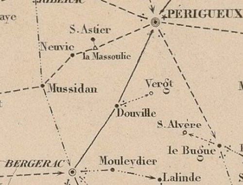 Lettre de Bergerac 22 juillet 1854,pour Saint-Astier (arrivée Périgueux)  Sans1305