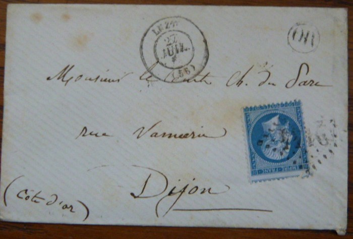lettre non oblitérée avec Napoléon 20c empire. Sans_460