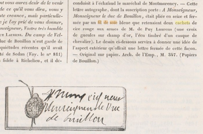 lettres scellées de fils de soie Sans_661