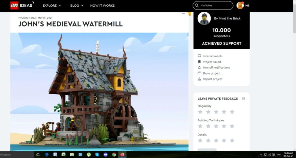 To John's Medieval Watermill του μέλους μας Mind the Brick έπιασε τις 10.000 ψήφους στη σελίδα Lego Ideas! Mill10