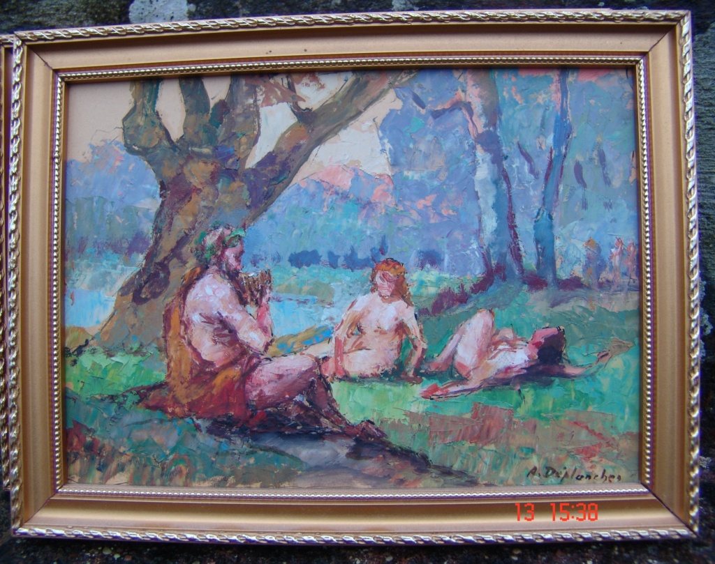Satyres, par Adolphe Alfred Déplanches , peintre parisien, (1887-1965) 39bd Saint-Jacques Dsc07712