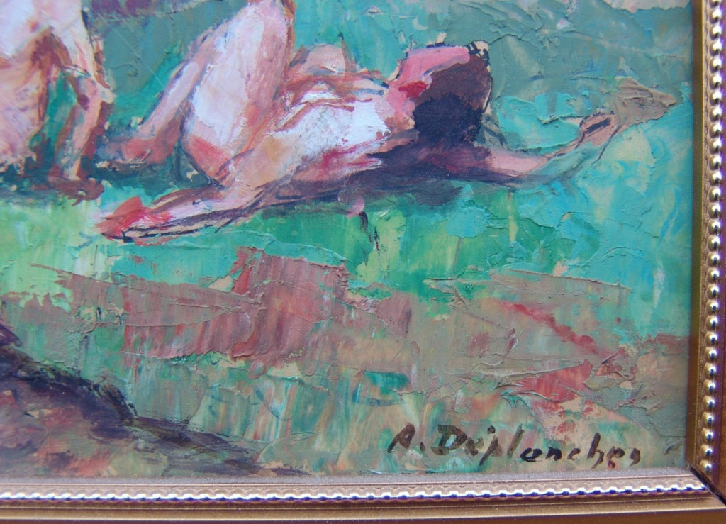 Satyres, par Adolphe Alfred Déplanches , peintre parisien, (1887-1965) 39bd Saint-Jacques Dsc07713
