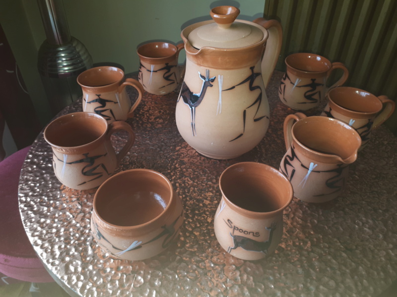 Stick men tea set - Simba Pottery, Harare, Zimbabwe  20181035