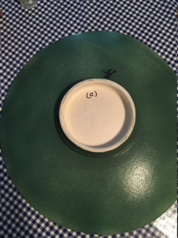 Help ID USA artist, large stoneware charger signed LE 87   Lep310