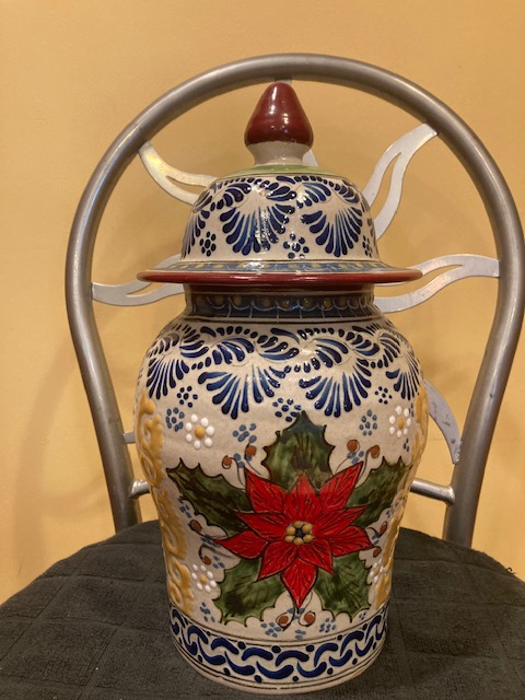 Hand Thrown Ginger Jar Talavera Mexico Tv112