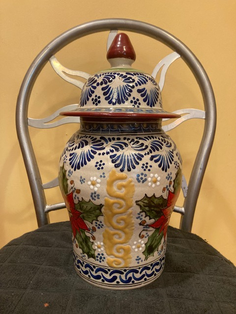 Hand Thrown Ginger Jar Talavera Mexico Tv212