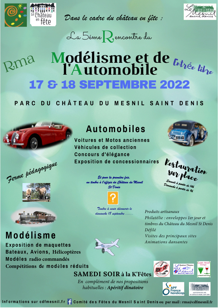 Mesnil St Denis (78) RMA Rencontre du Modélisme et de l’Automobile 17/18 septembre 2022 : les photos Affich10