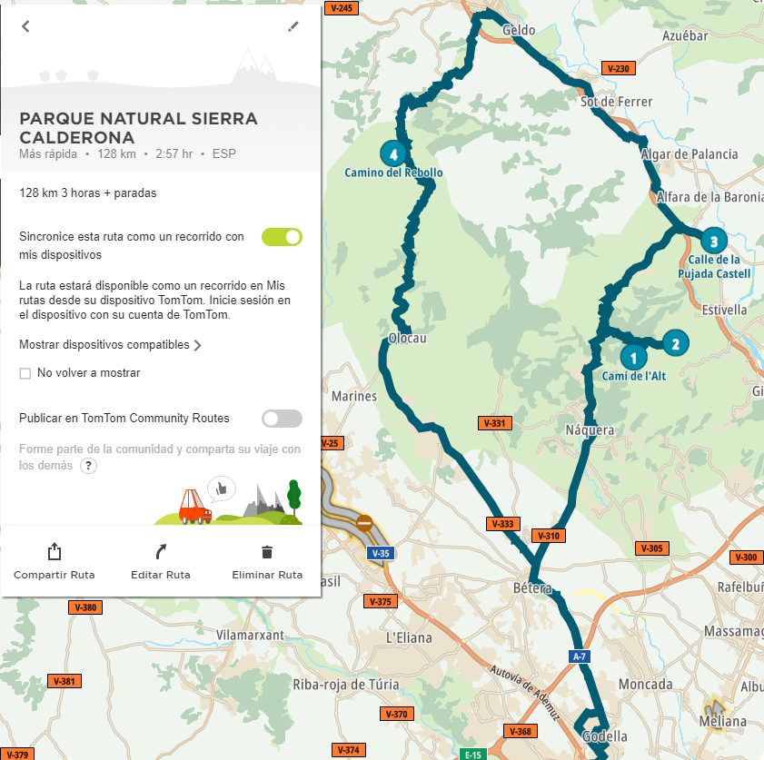 Ruta Sierra Calderona Planif10
