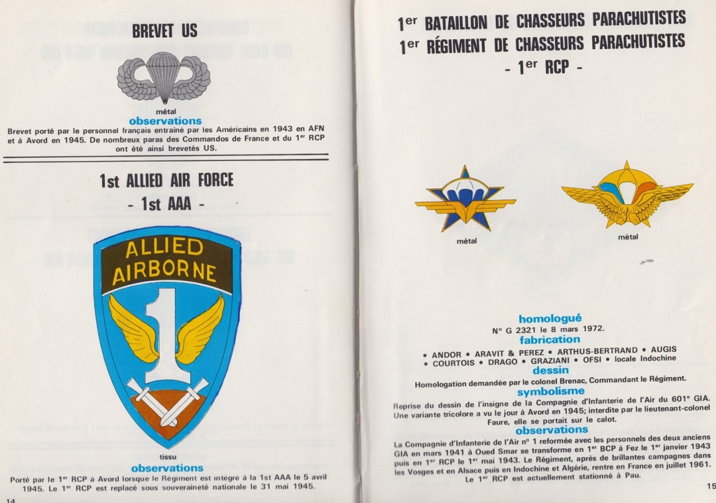 Insignes des troupes aéroportées Françaises 2110