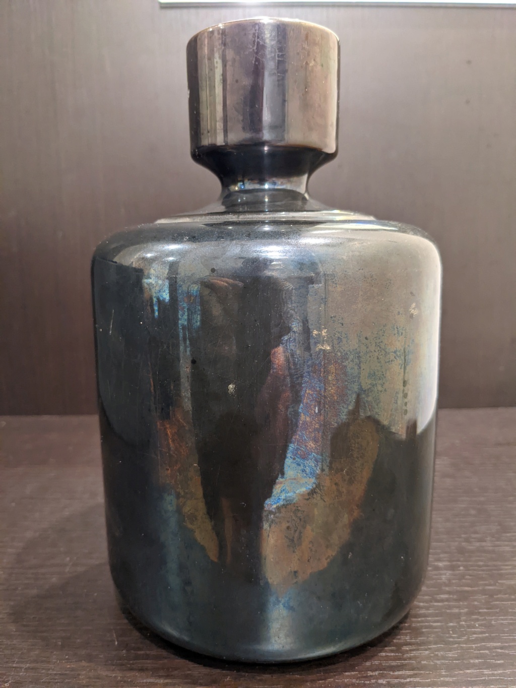 unmarked opalescent glazed bottle / vase Pxl_2196