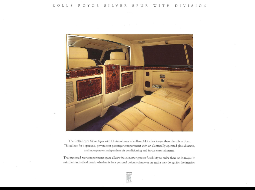 Catalogue/Brochure Rolls Royce ou Bentley Scree286