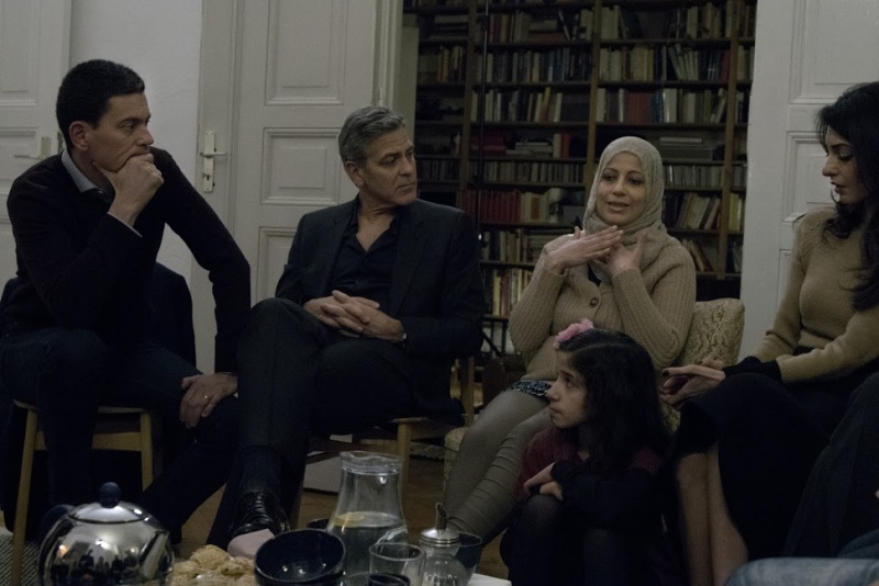 13 February 2016: George and Amal meet refugees Cloone14