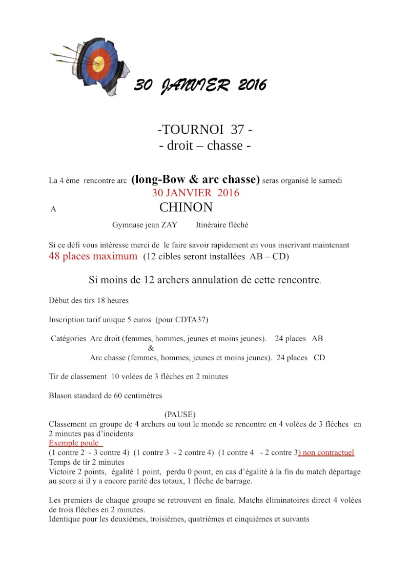 Un concours salle pour les arcs droits et arcs chasse Long-b10