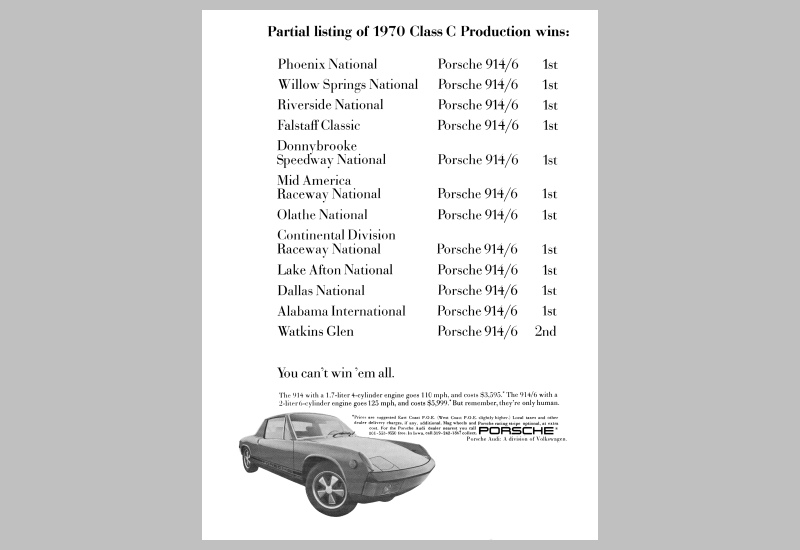 Publicités d'époque: Porsche 914 USA Planch28