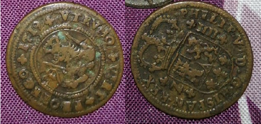 4 Maravedís de Felipe V de Zaragoza, 1719 Dinero13