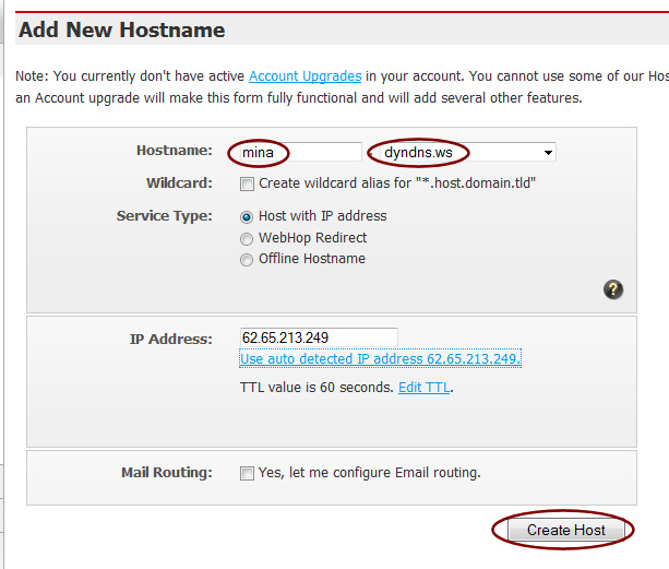 Domeeninime sidumine IP aadressiga Host110