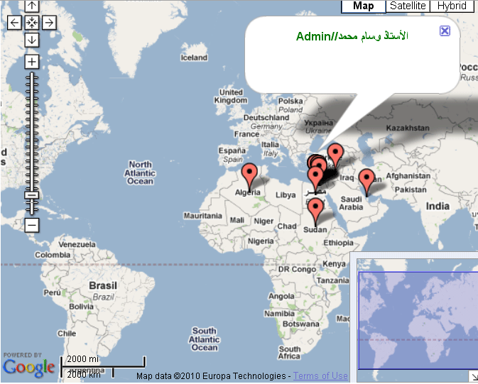 صور لخرائط من جوجل تكشف أماكن المتصلون بالمنتدي في العالم Gmaps discover who is online on  Wessam The EducationalForum Wessam14