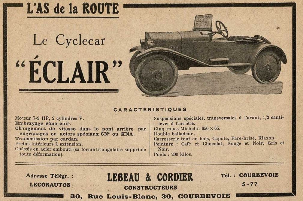 L'ECLAIR cyclecar  - Page 2 Eclair11