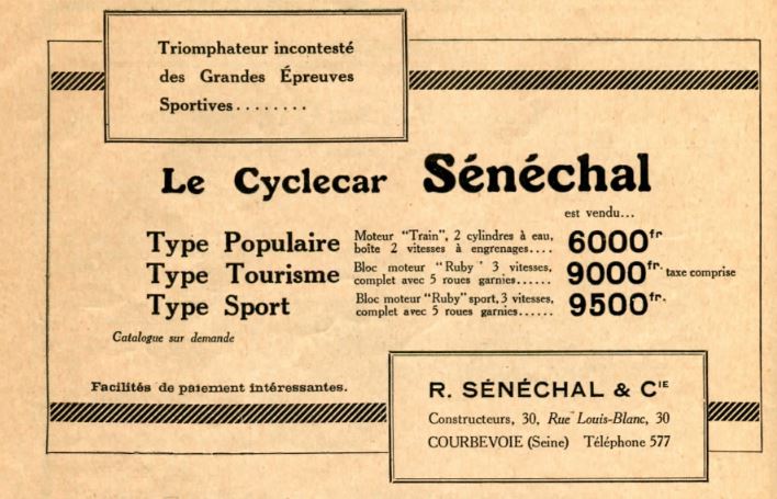 SENECHAL cyclecar - Page 21 Senech20