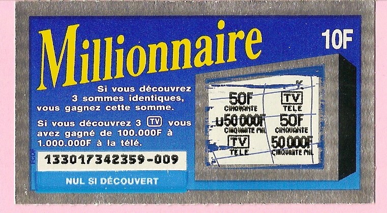 Millionnaire 13301 Emission 4 - Les Tickets Numari21