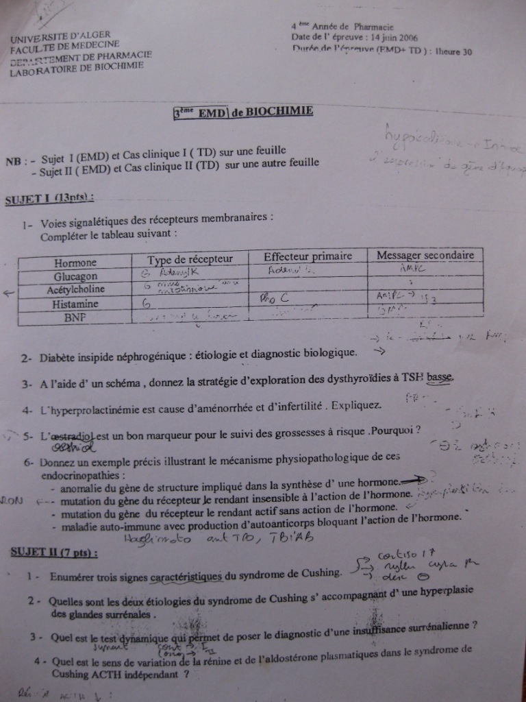 Sujets d'examens (Biochimie clinique). Photo_17