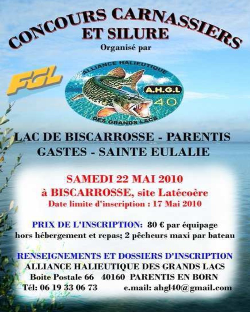 Concours pêche carnassiers Biscarosse Affich10