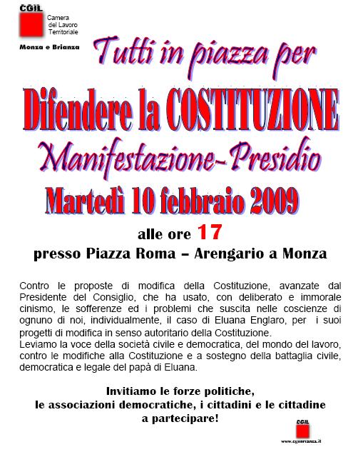 Difesa della Costituzione - CGIL - 10 Febbraio 2009 Monza Difesa10