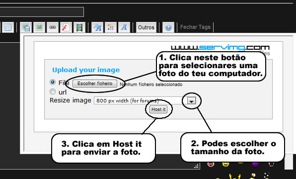 Como inserir fotografias? 210