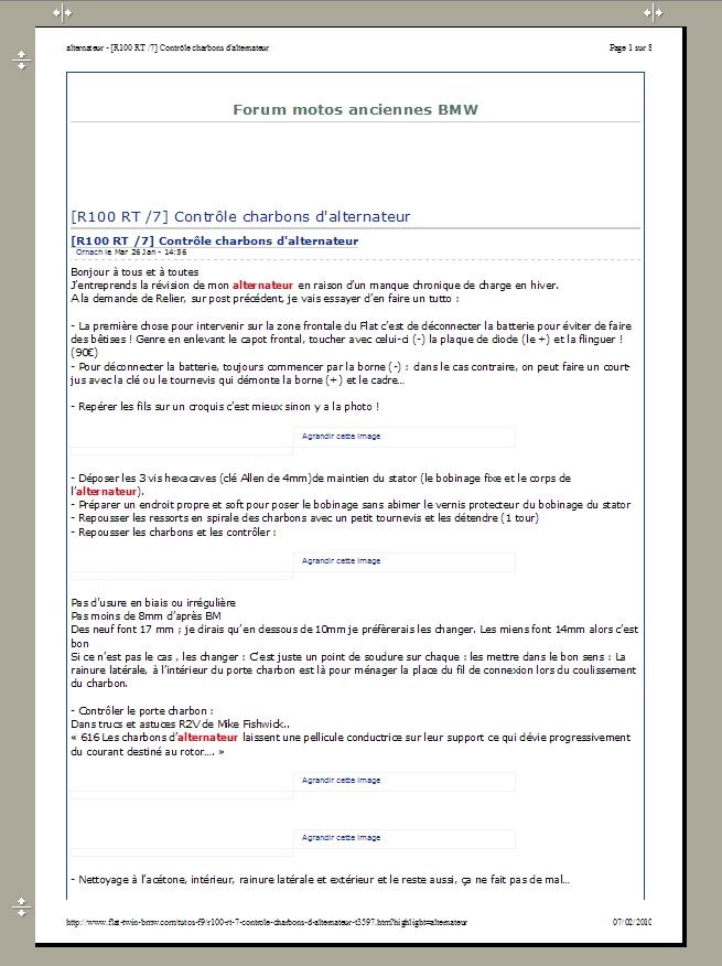 Pourquoi les images n'apparaissent pas quand j'essaie d'imprimer une page du forum ? Aperau10