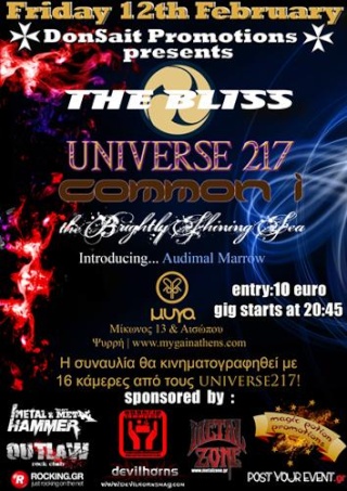 The Bliss, Universe217, Common I, The Brightly Shining Sea, Audiman Marrow Live @ Myga 12/2/10 212310