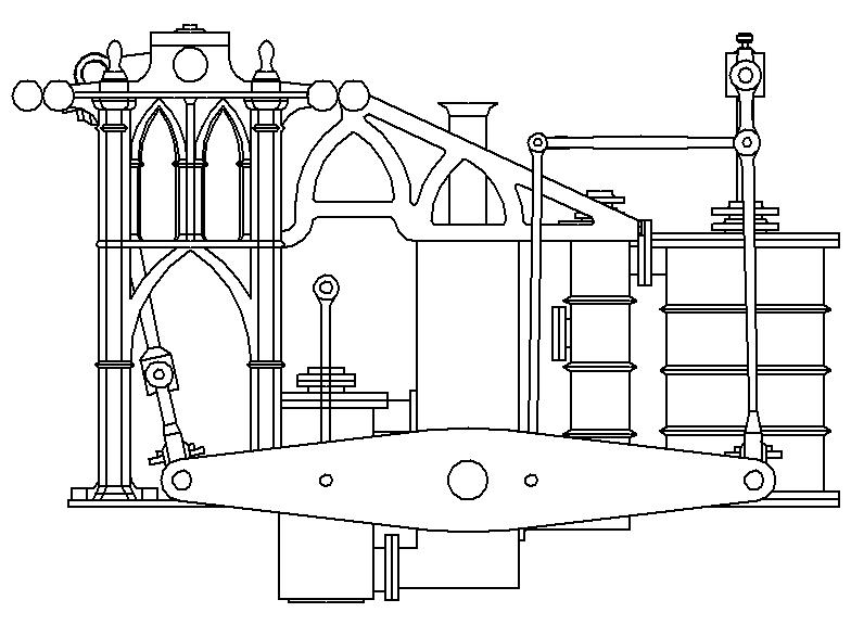 Dampfmaschine des Dampfbootes "Königin Maria" von 1837 - M1:15 Dkm-2010