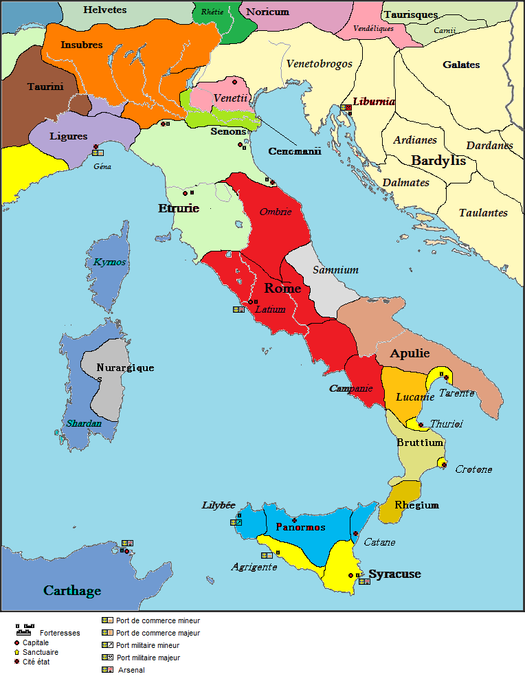 Traité de paix entre Le sénat de Carthage, les pays italiens d'une part et le Keltobrogos d'autre part Italie11