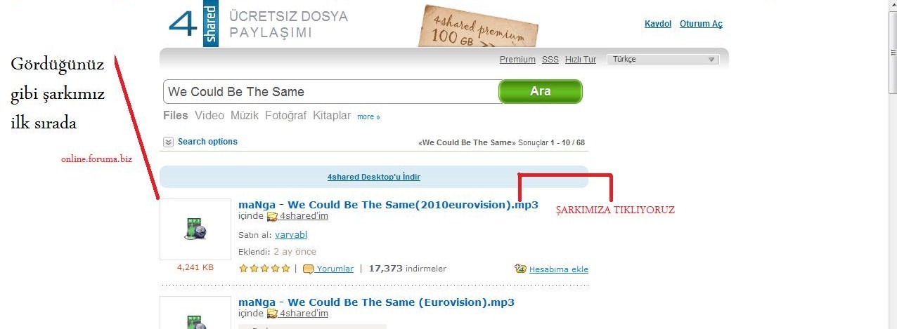 4Shared Nedir , Nasıl Dosya İndiririm , Nasıl Müzik Dİnlerim (Resimli) Resim210